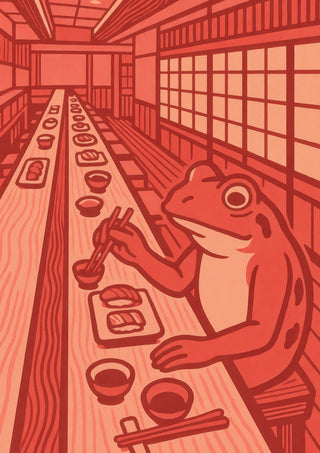 Frog Sushi print