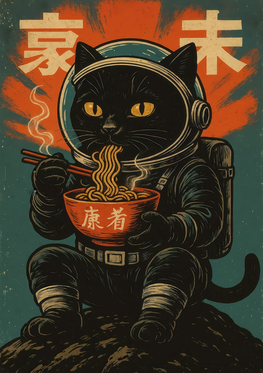 Kosmische Ramen Kat - Print Only frame