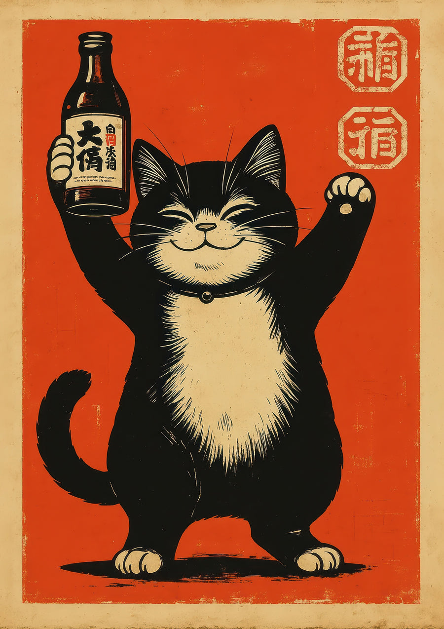 Chat Saké - Print Only frame