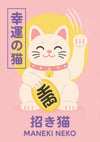 Maneki Neko Kat print