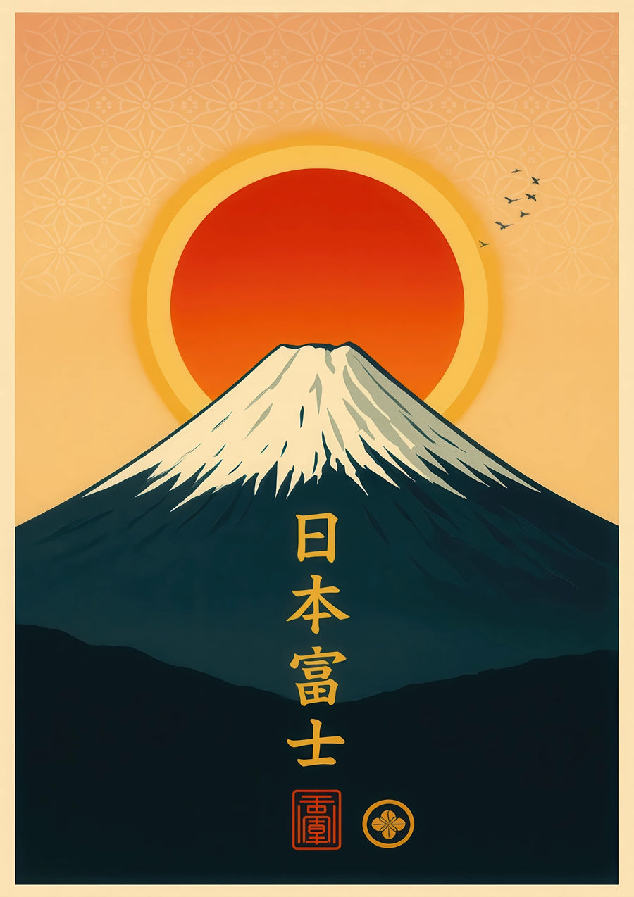 Le mont Fuji à l'aube - Print Only frame
