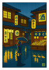 Night Market in the Rain print