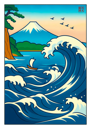 Golven bij Fuji print