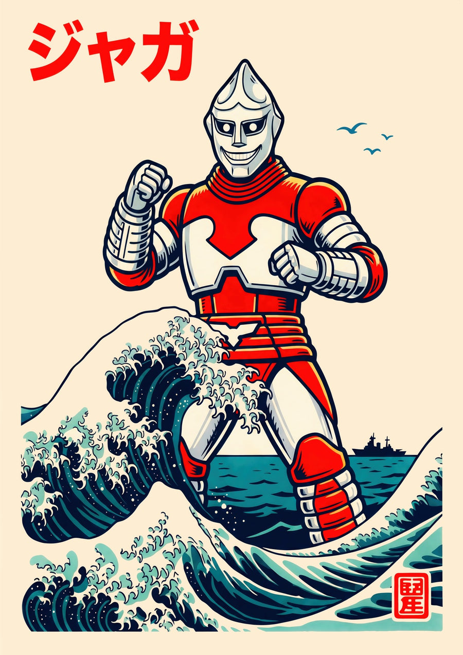 Great Wave of Jet Jaguar - Print Only frame