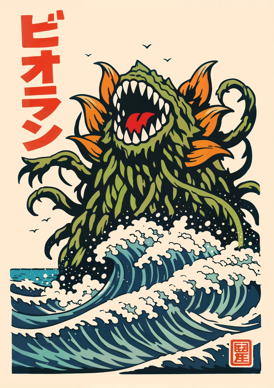 Great Wave of Biollante - Print Only frame