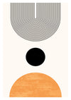 Black Dot and Orange Cylinders print