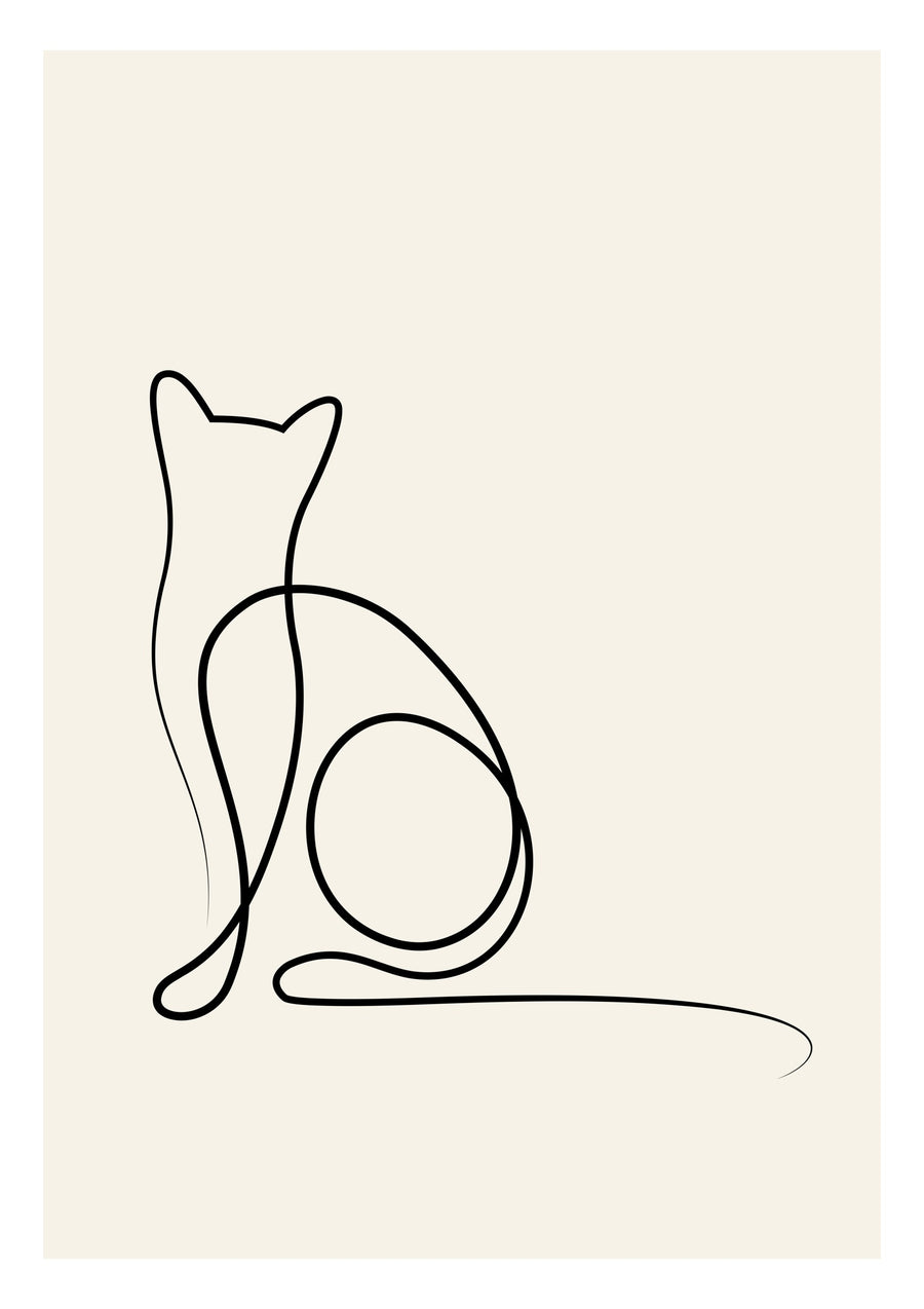 Eine zufriedene Katze - Print Only frame
