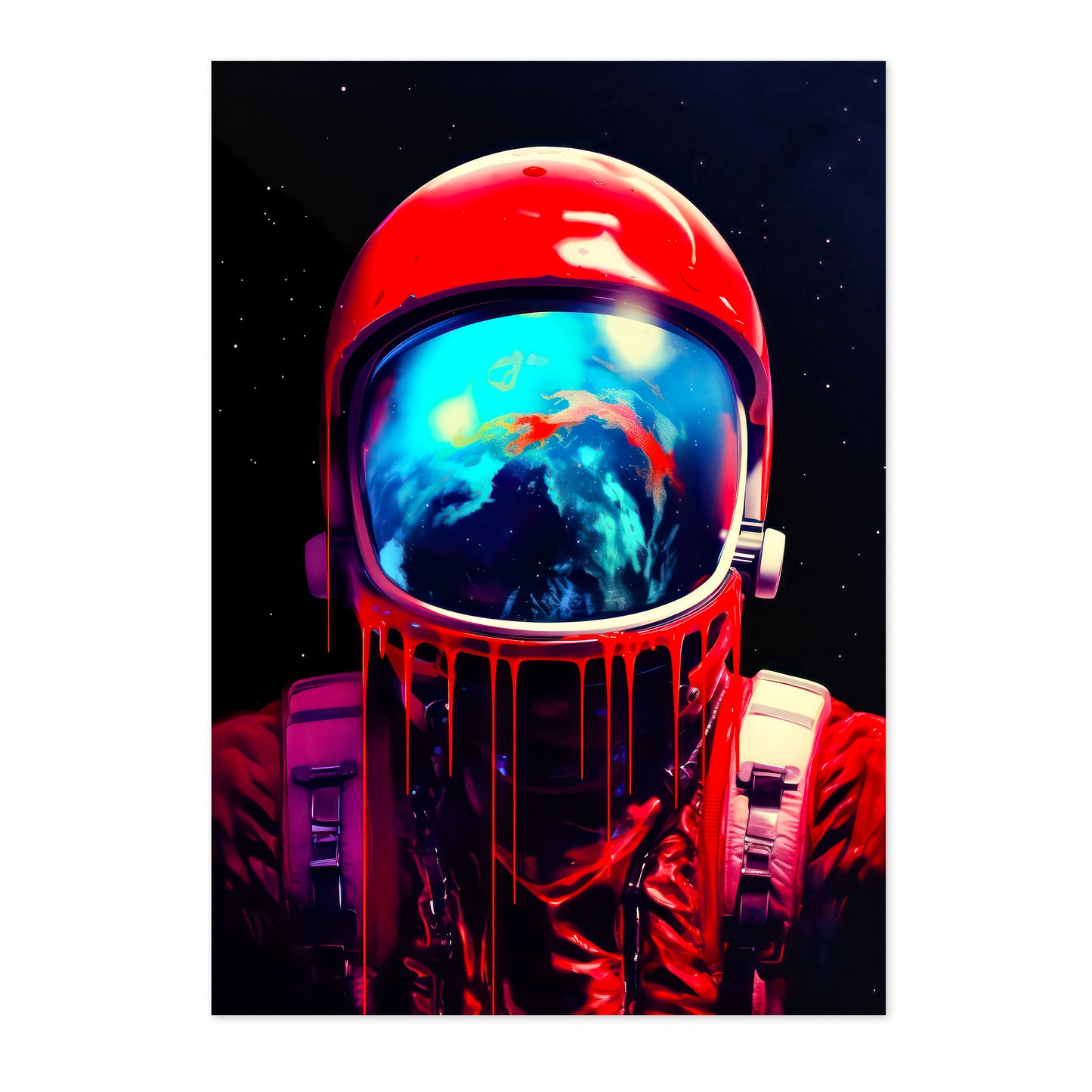 Homme de l'espace dégoulinant