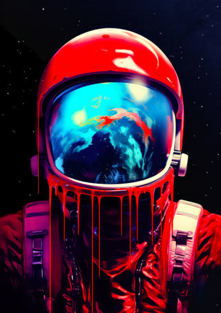 Homme de l'espace dégoulinant print