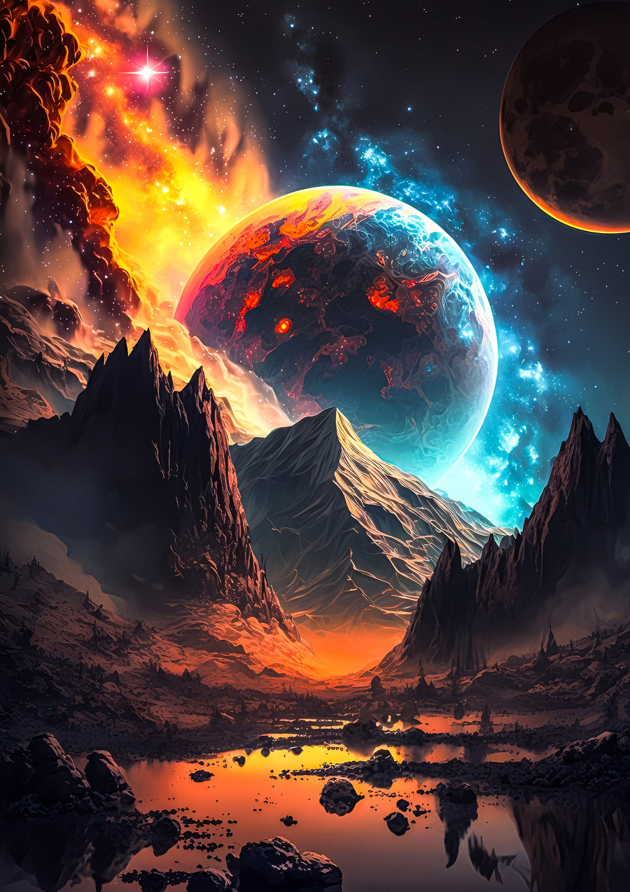 Kosmisch landschap - Print Only frame