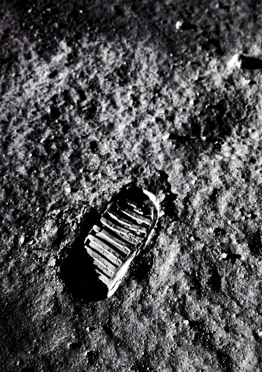 Buzz Aldrin's Bootprint on the Moon - Print Only frame
