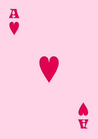 Hjärter ess svartvit print