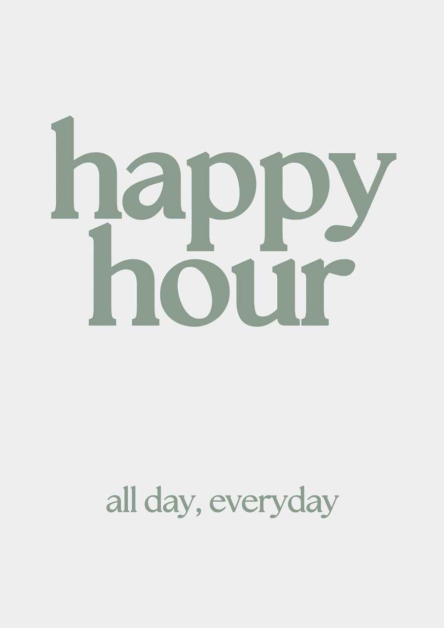 Happy Hour, Groen - Print Only frame