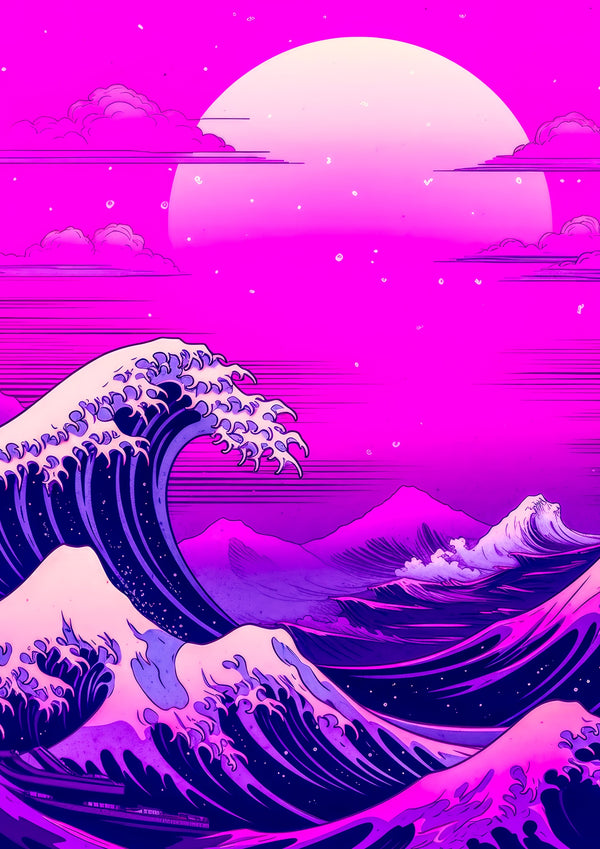 Große Welle bei Abenddämmerung