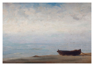 Plage avec des bateaux print