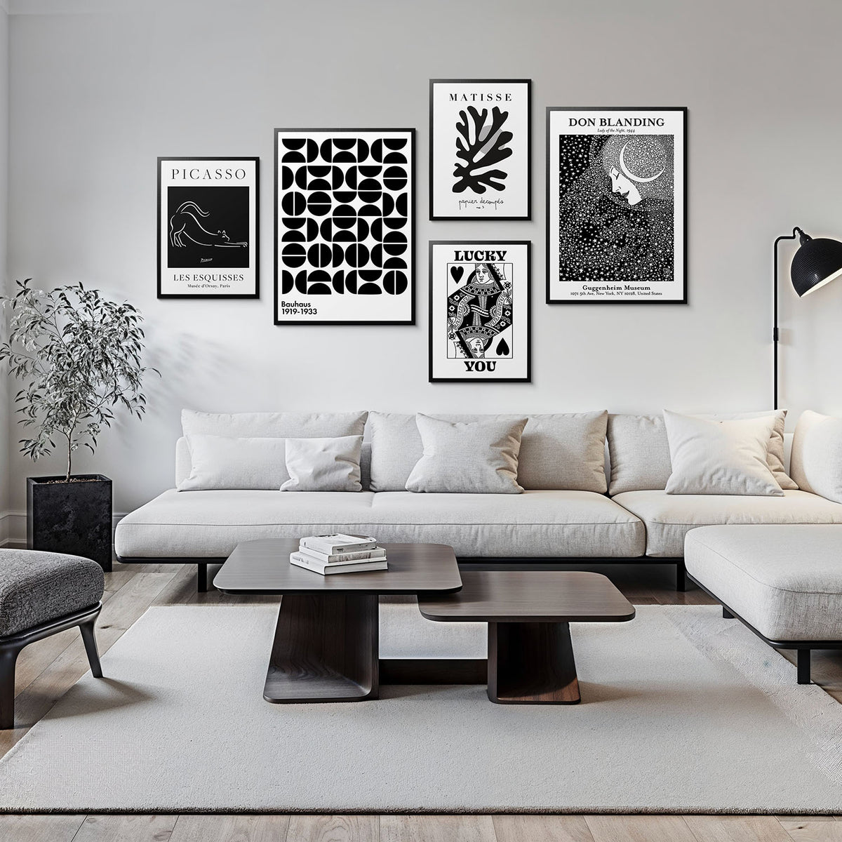 Moderne Monochrome Galerijmuur