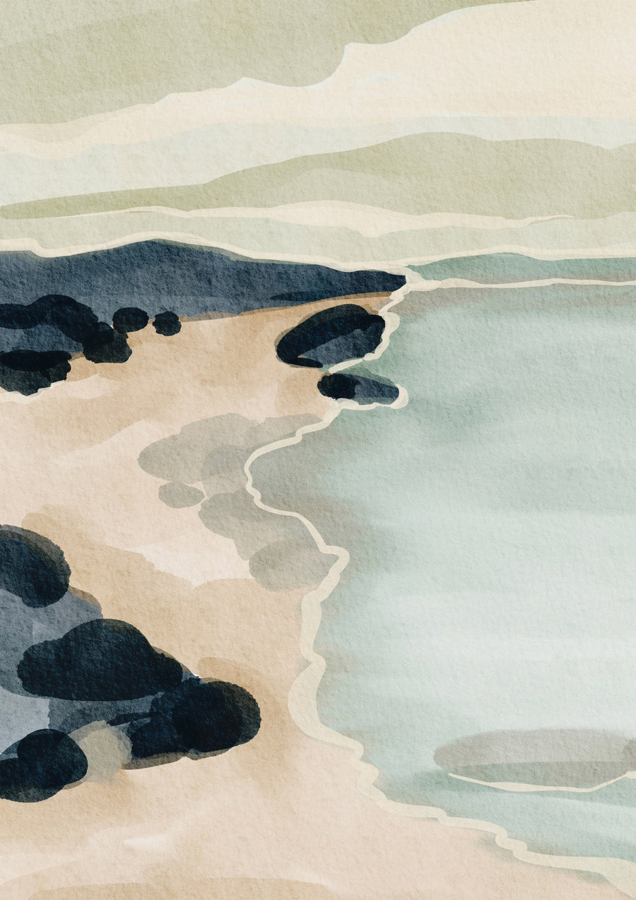 Misty Coastal View - Print Only frame