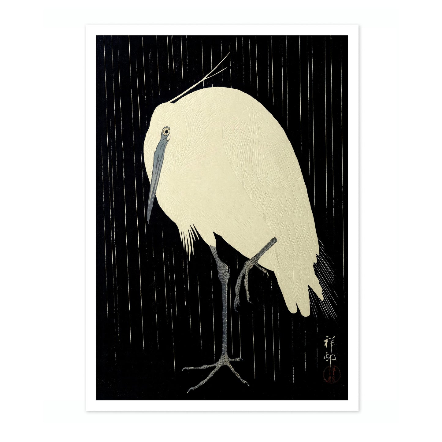 Egret in the Rain