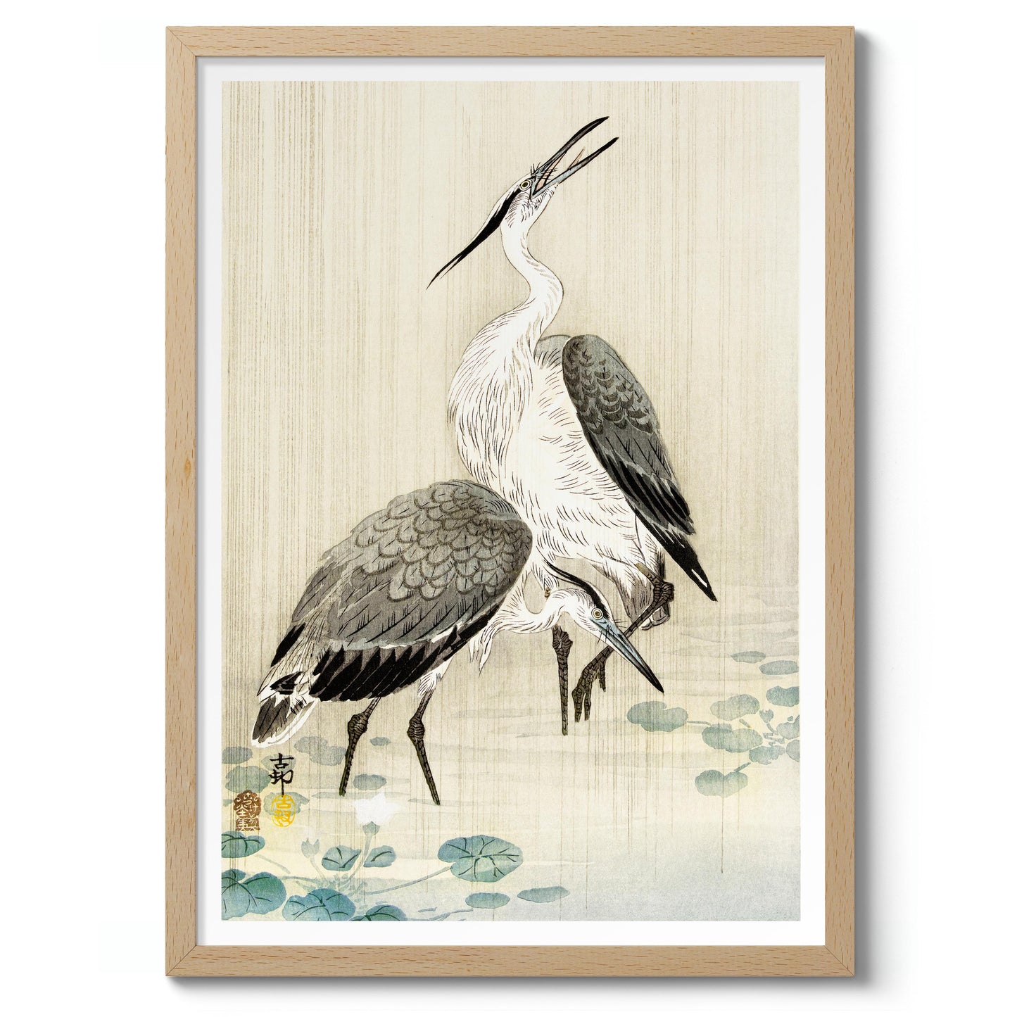 Two Herons in the Rain