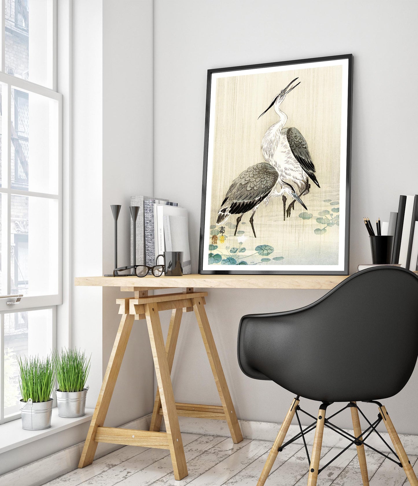 Two Herons in the Rain