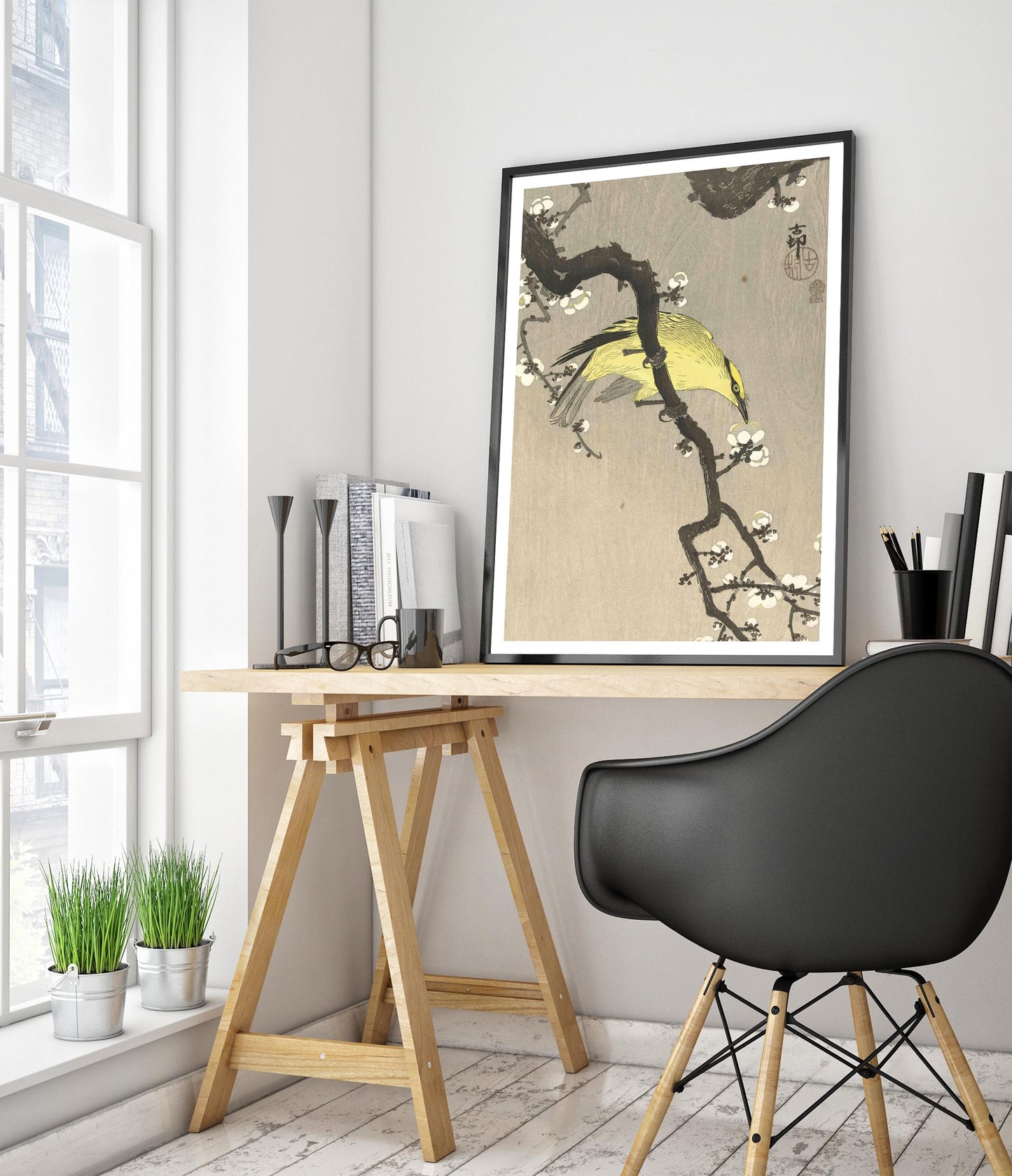 Chinese Oriole on Plum Blossom Branch