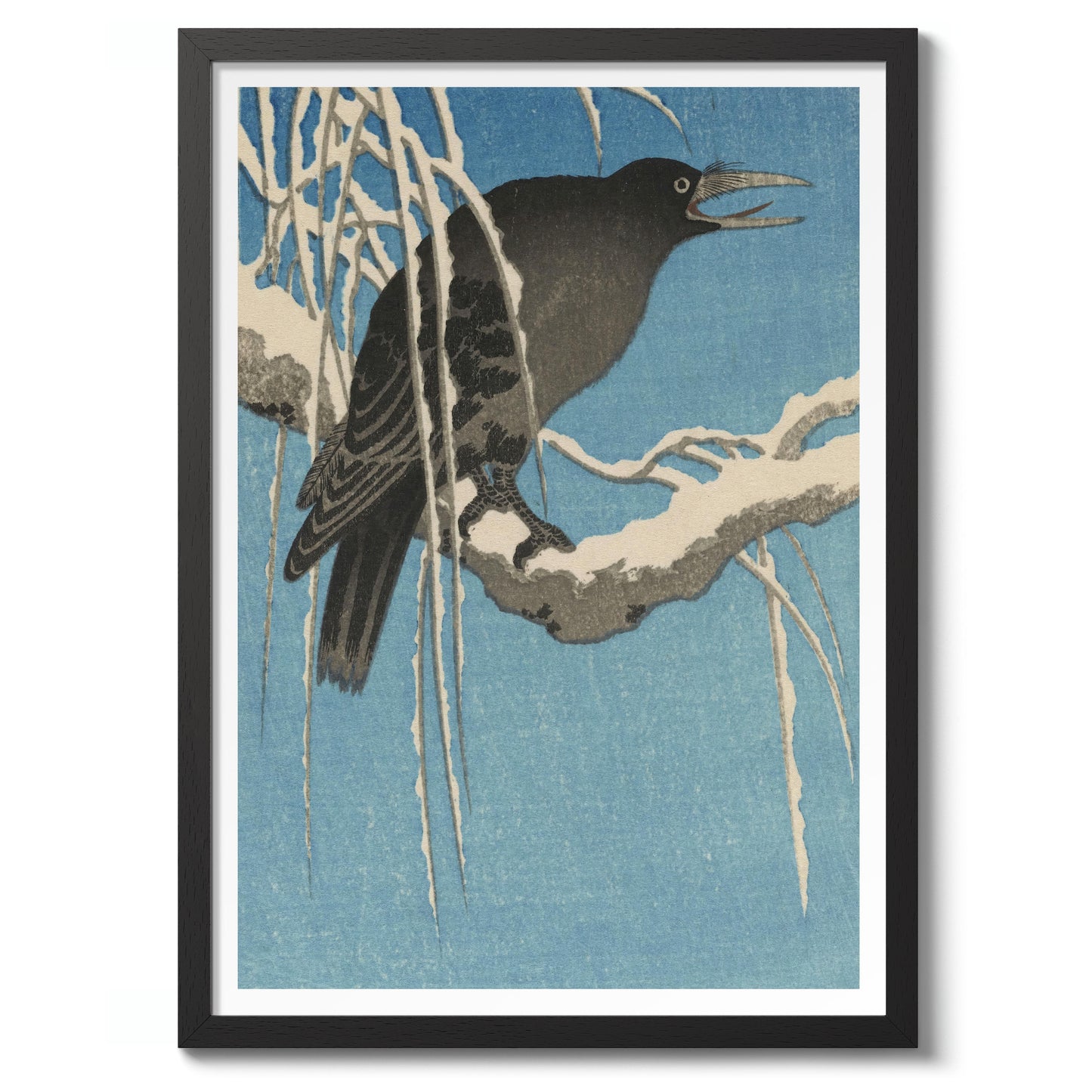 Crow on a Snowy Branch