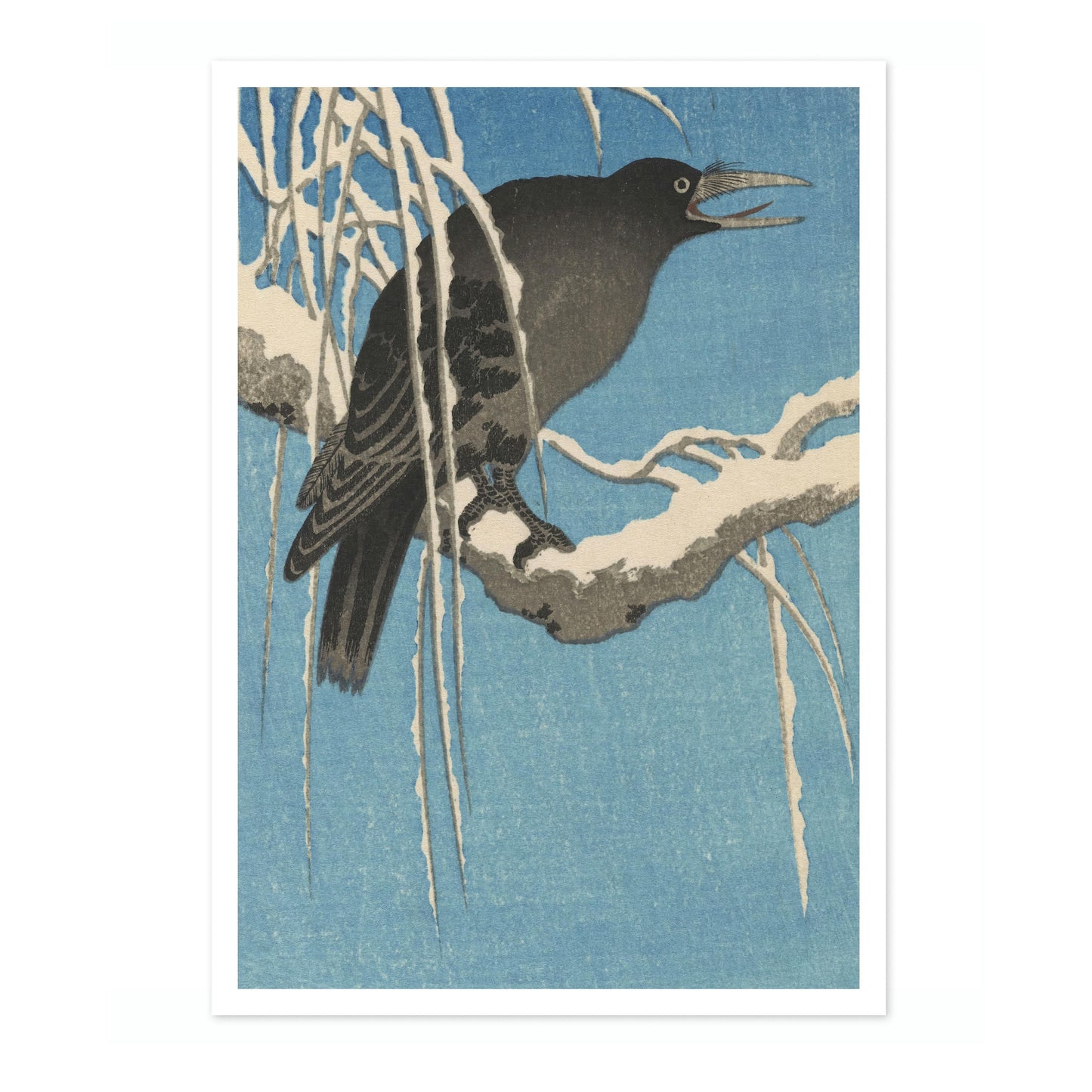 Crow on a Snowy Branch