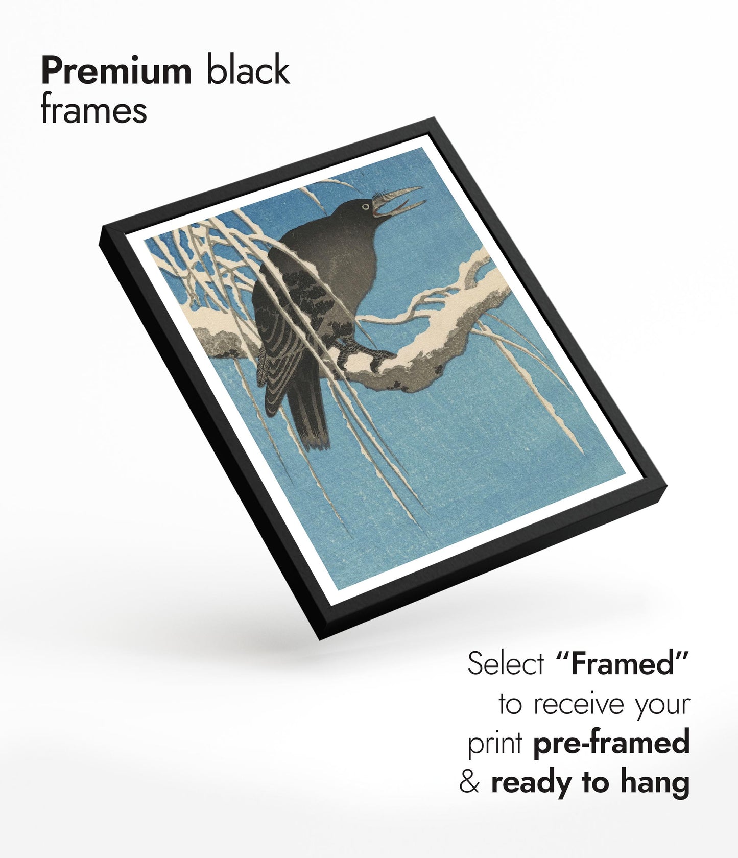 Crow on a Snowy Branch