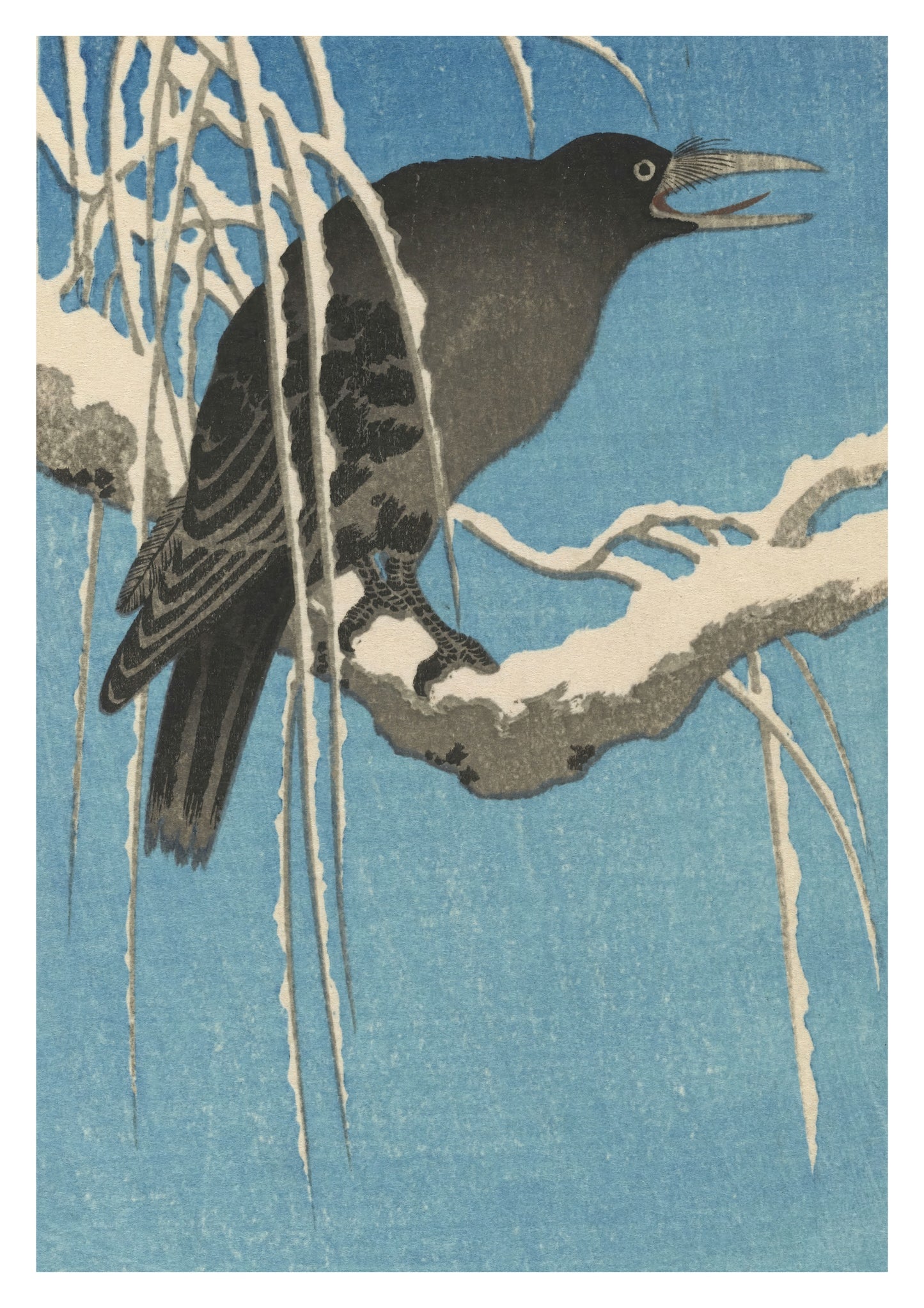 Crow on a Snowy Branch