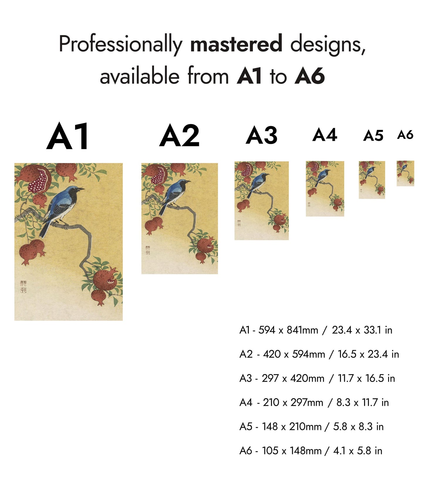 Blå Robin som sitter på ett granatäppelträd