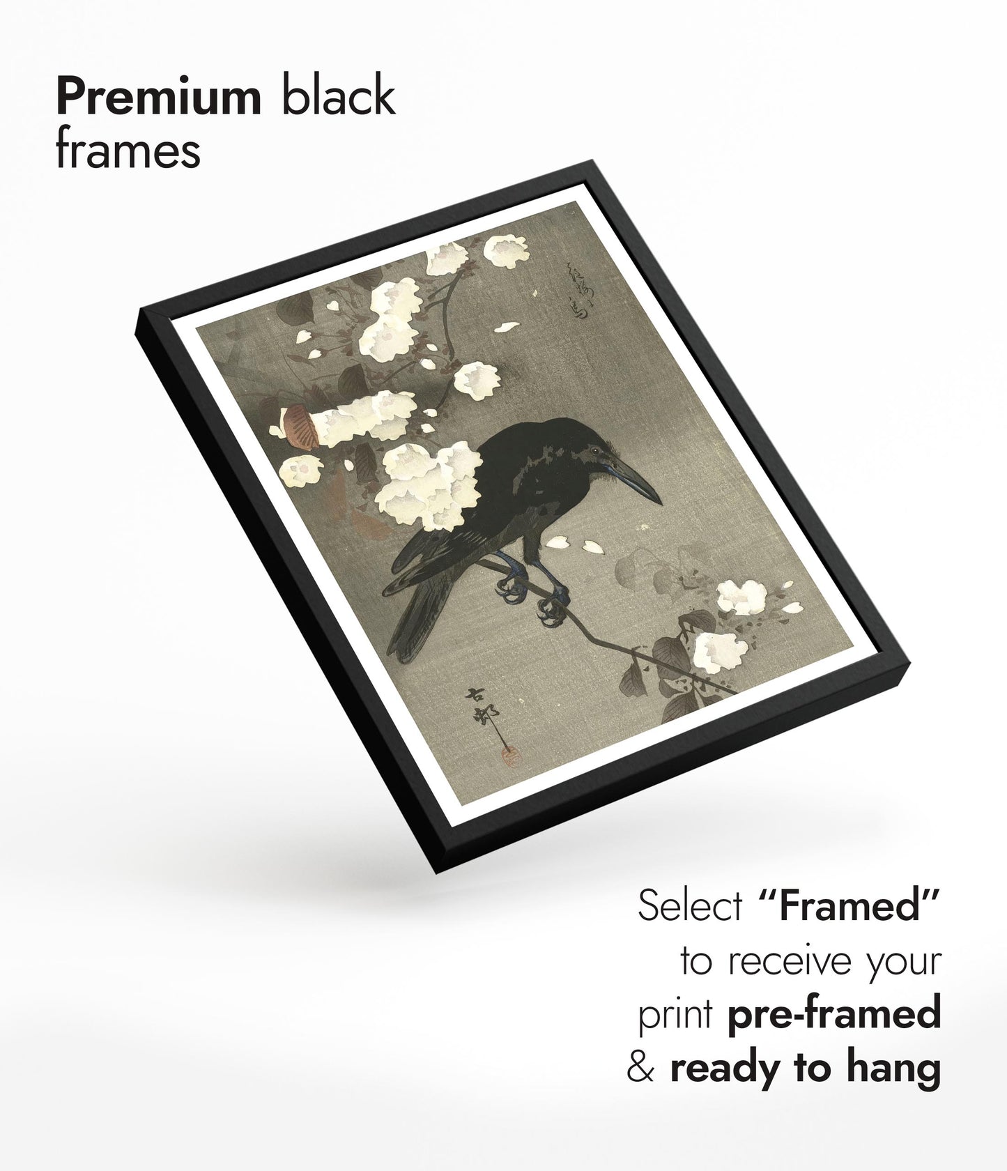 Kraanvogel met kersenbloesem