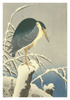 Heron in Snow print