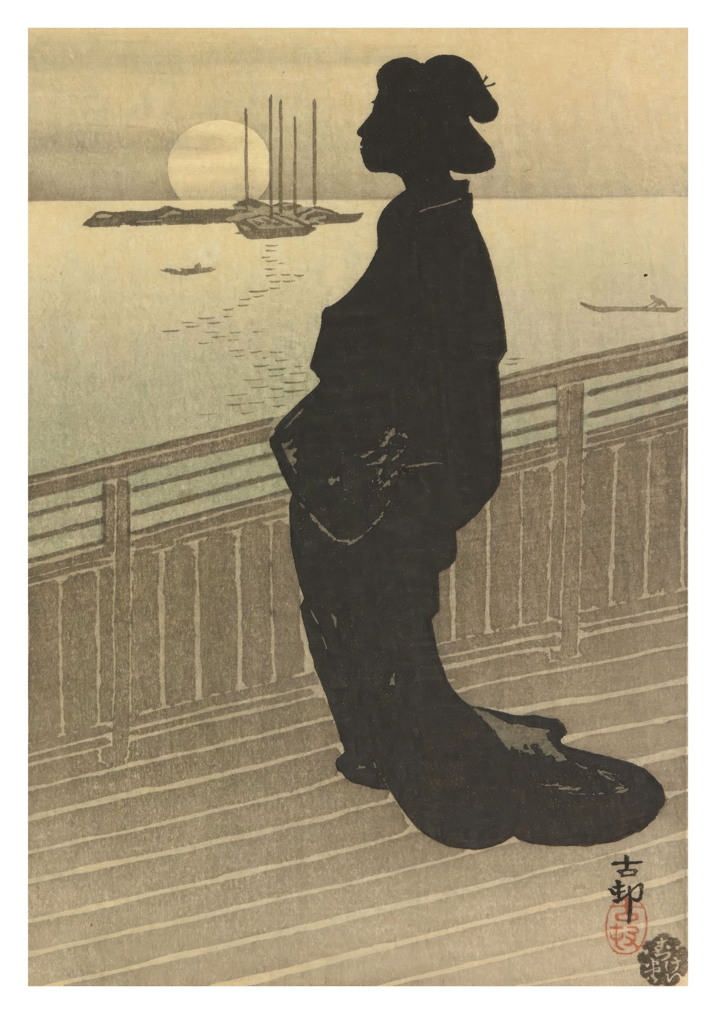 Gesilhouetteerde courtisane