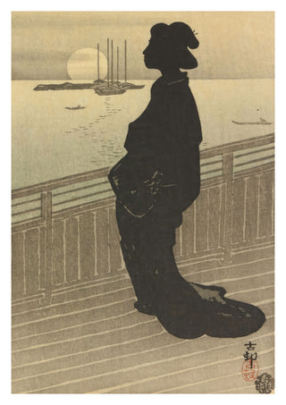 Gesilhouetteerde courtisane print