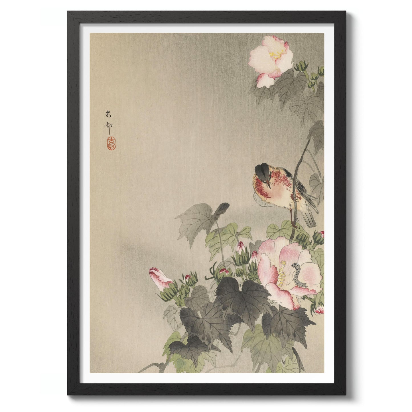 Sädesärla sittande på blommande gren