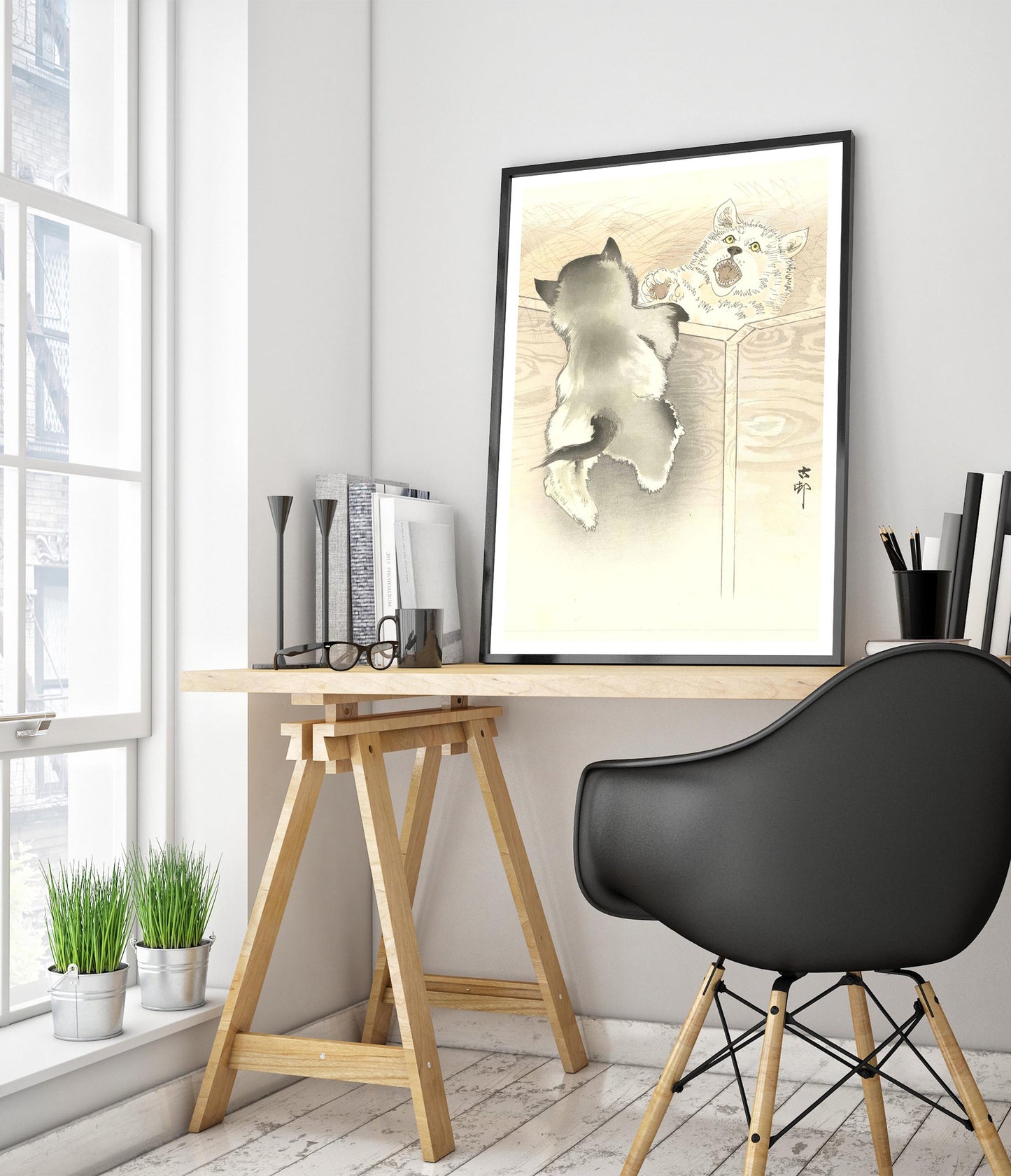 Zwei spielende kleine Hunde