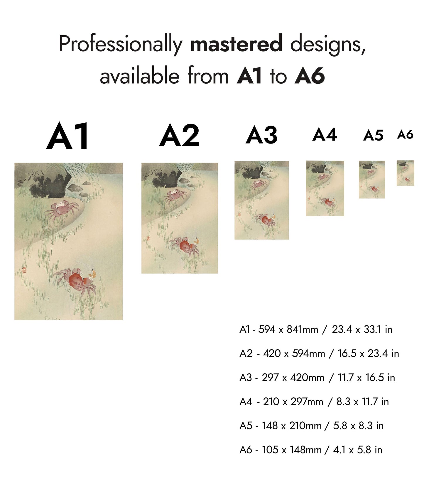 Twee krabben, riet erachter