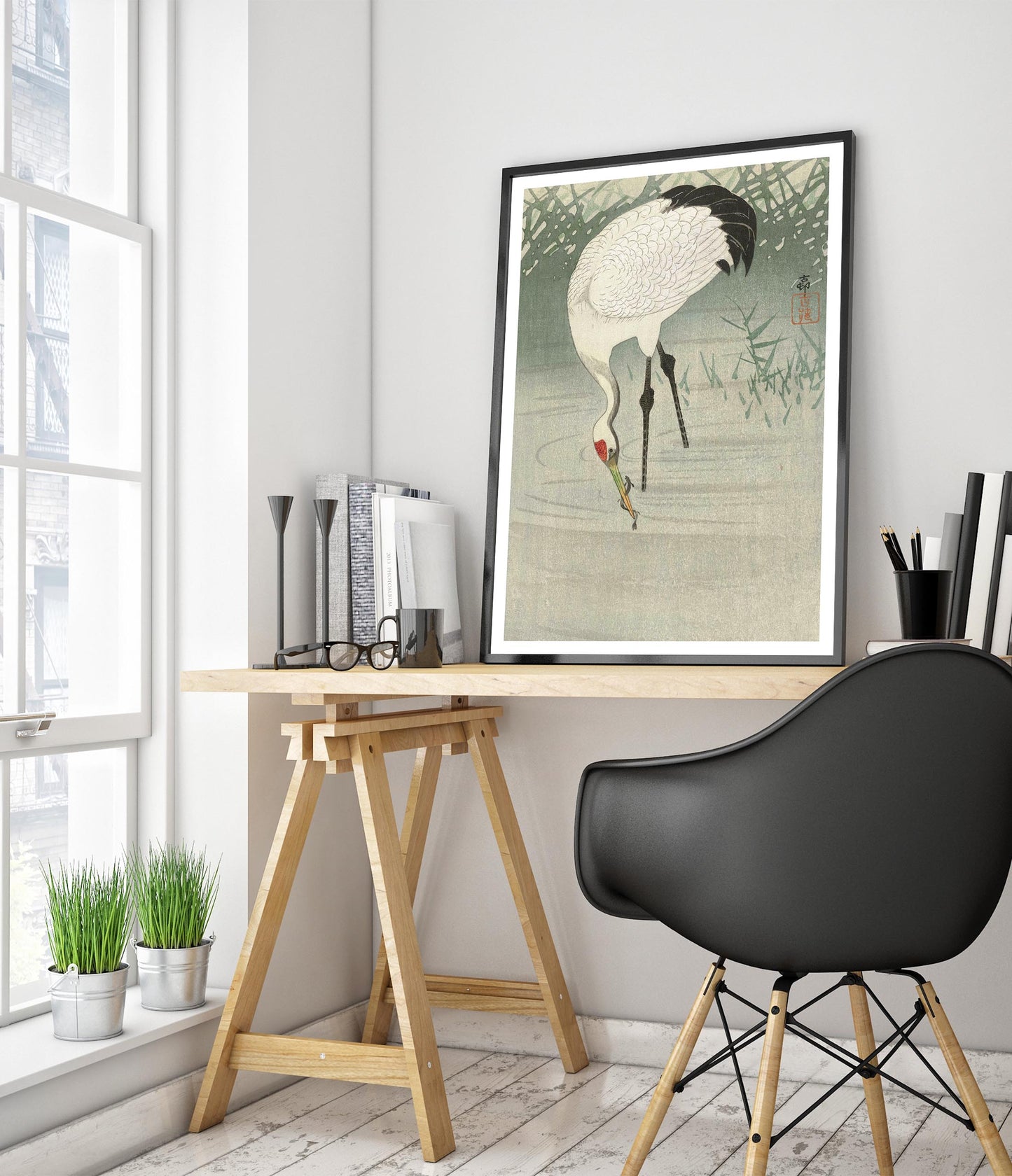 Viskraan in ondiep water