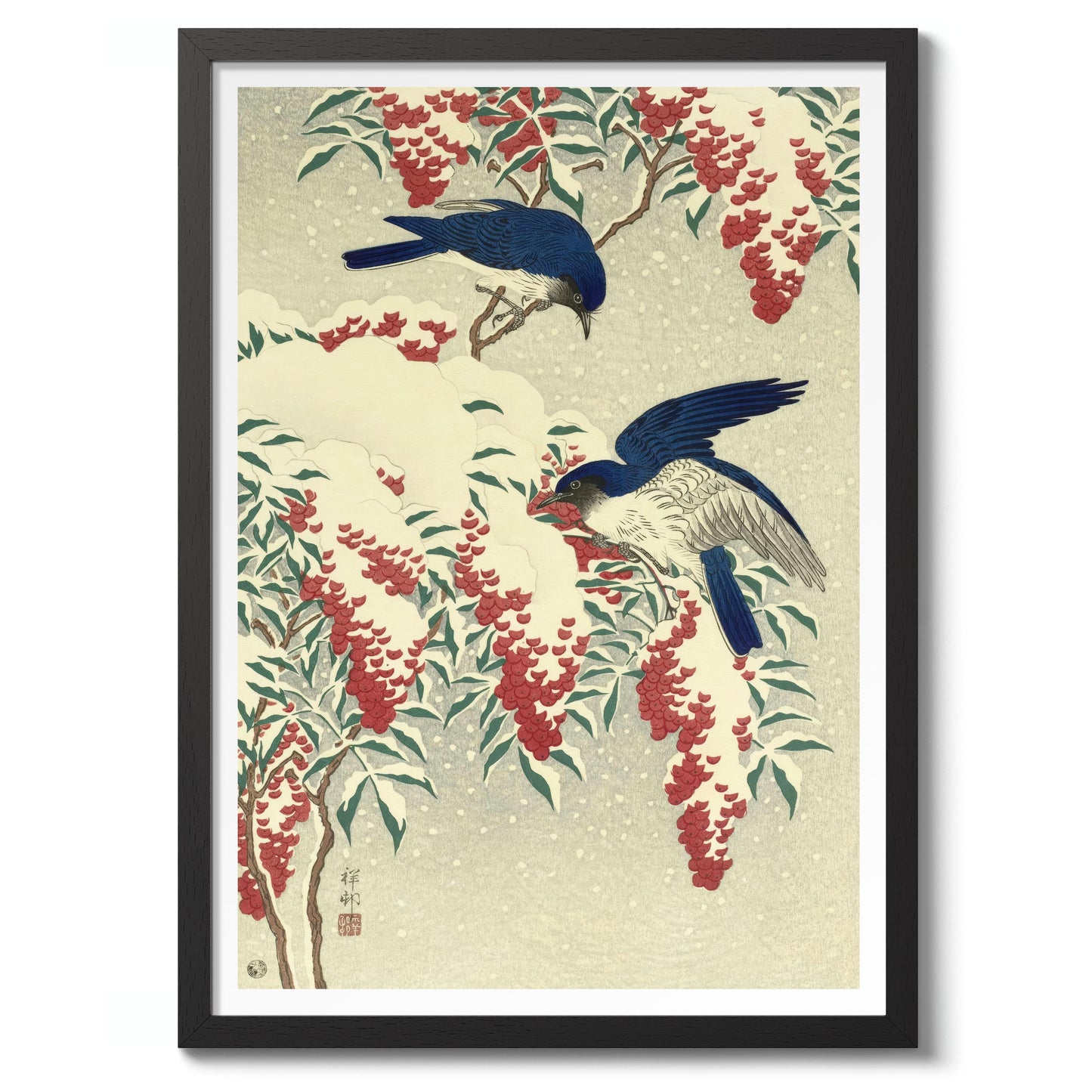 Flycatchers on a Nandina Bush