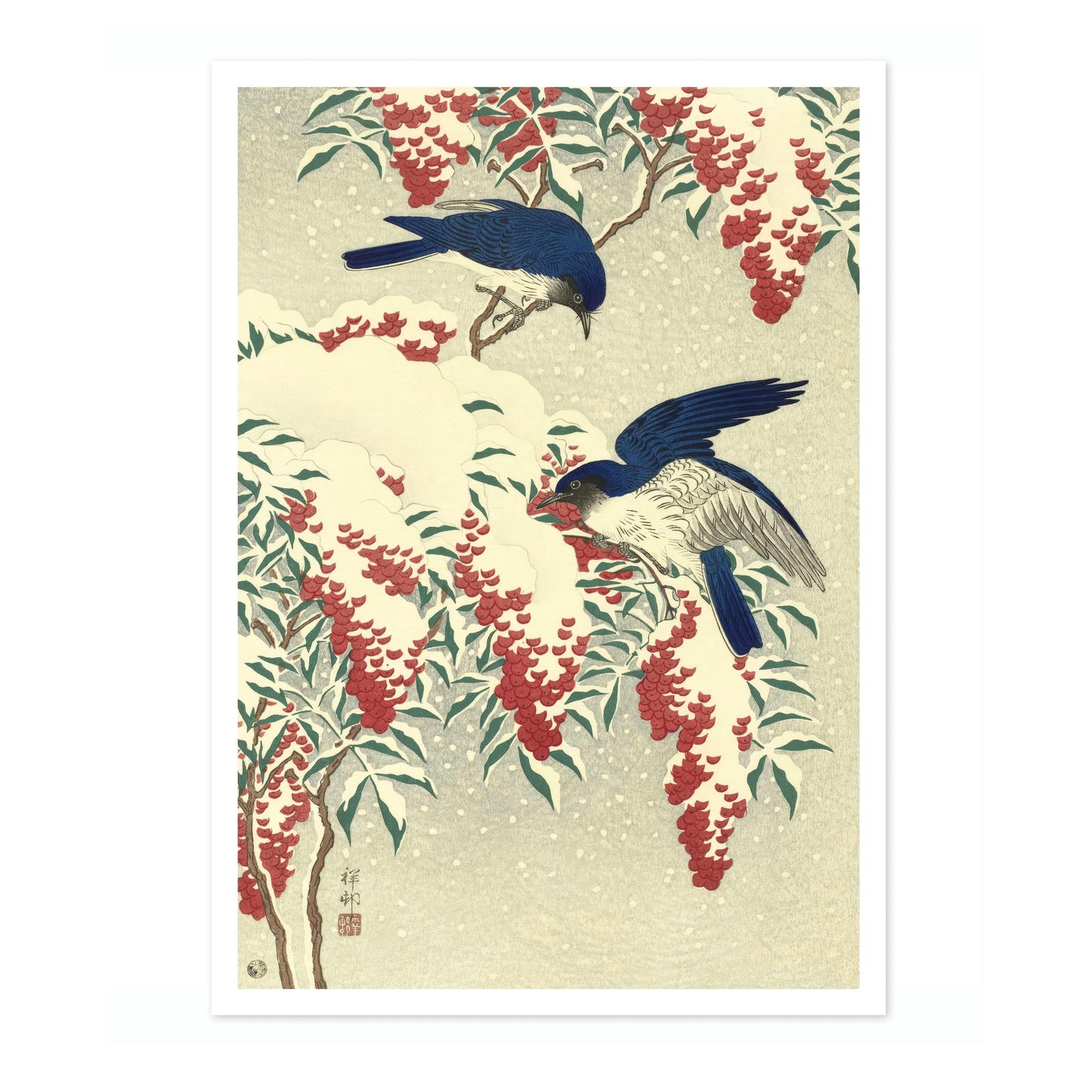 Flycatchers on a Nandina Bush