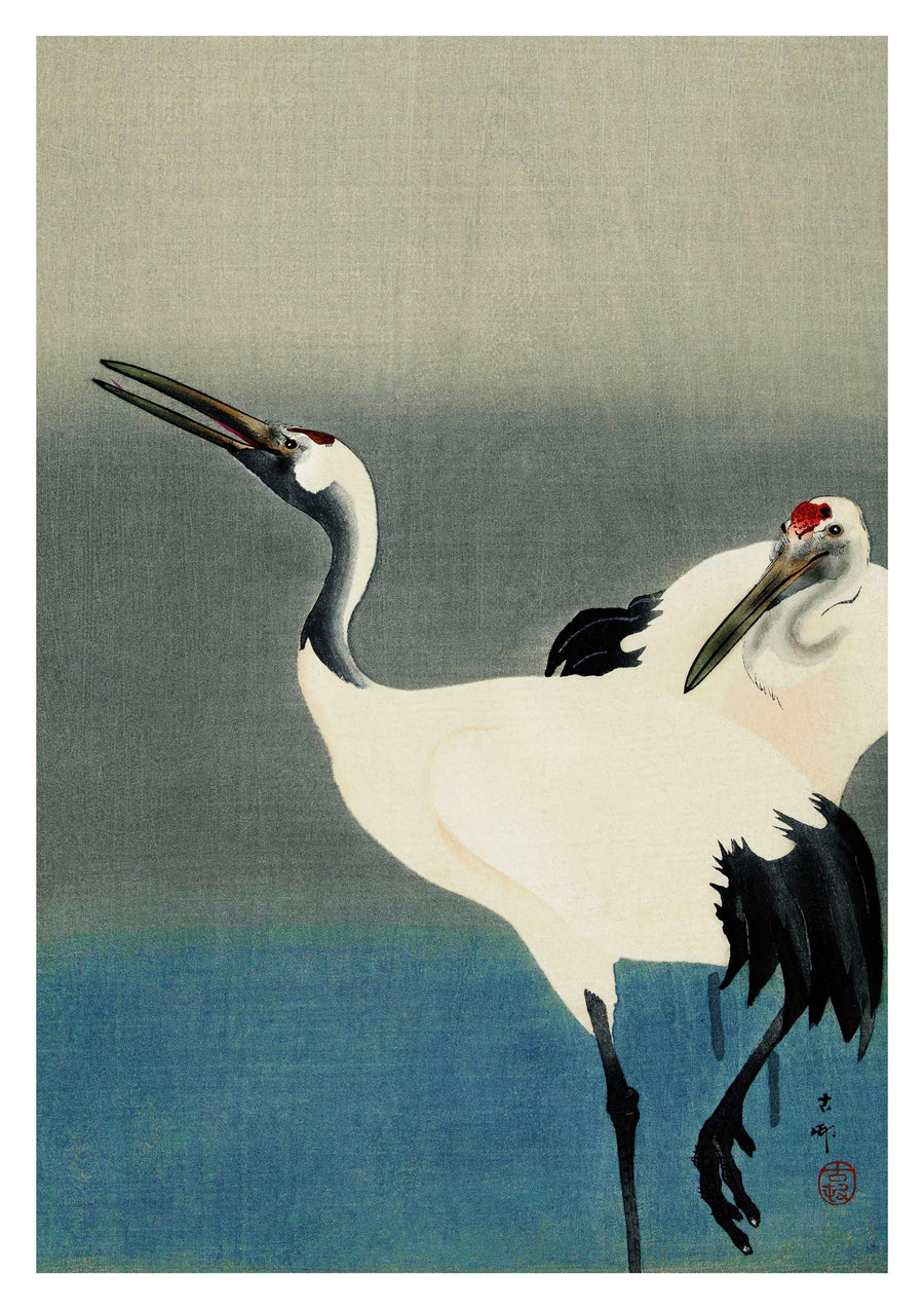 Twee kraanvogels - Print Only frame