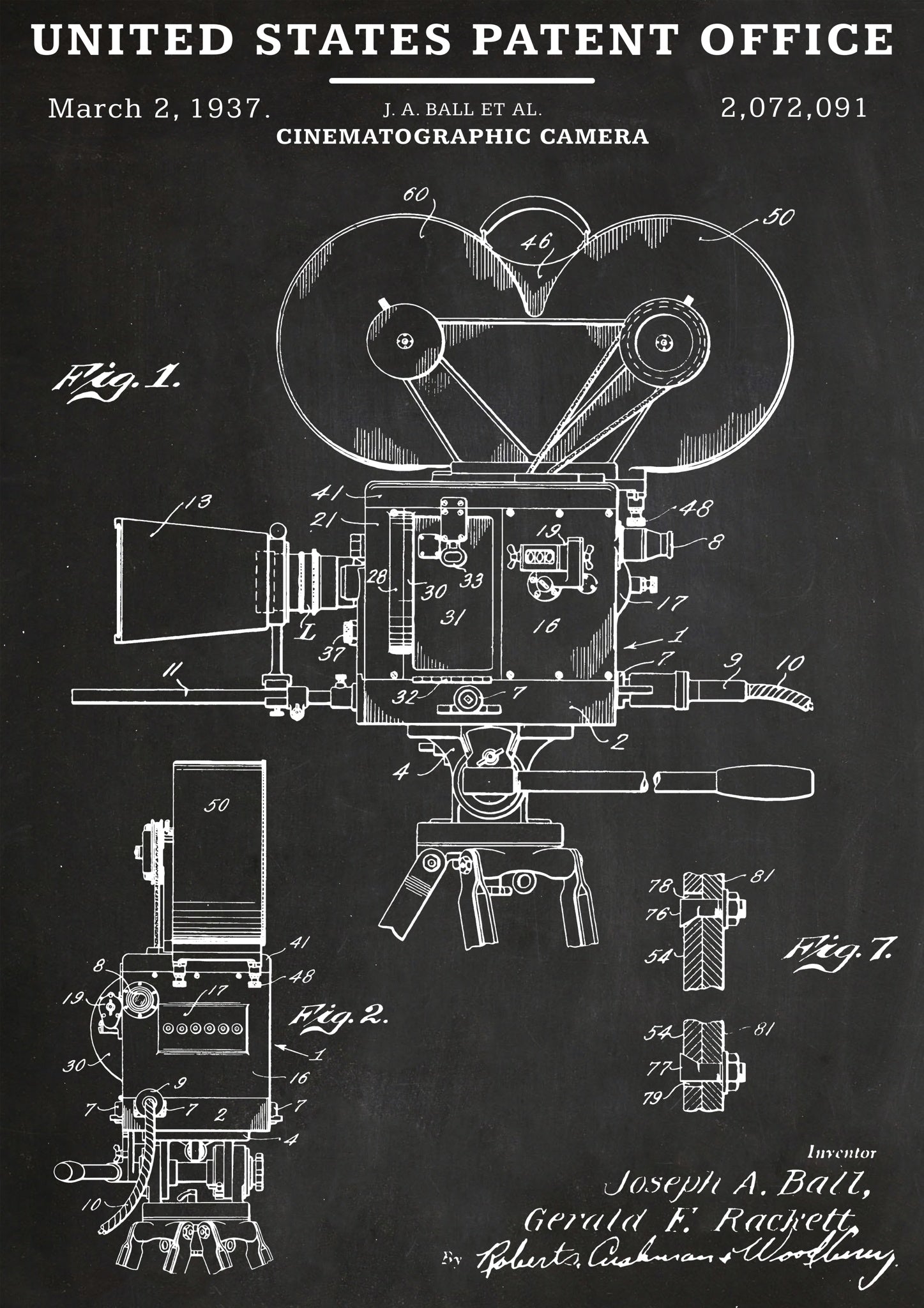 Cinematographic Camera - Patent | Patents | Framed Prints & Posters ...