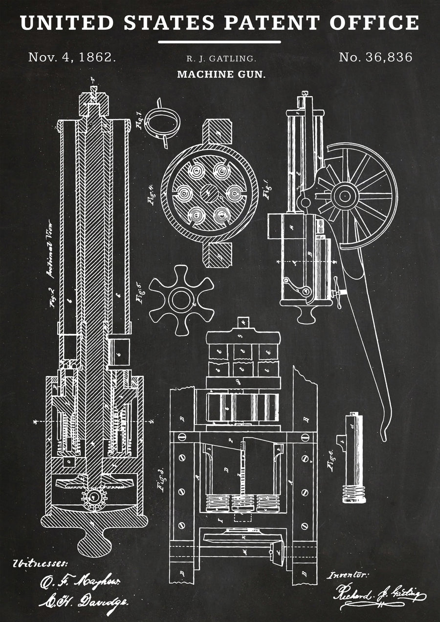 Mitrailleuse Gatling - Print Only frame