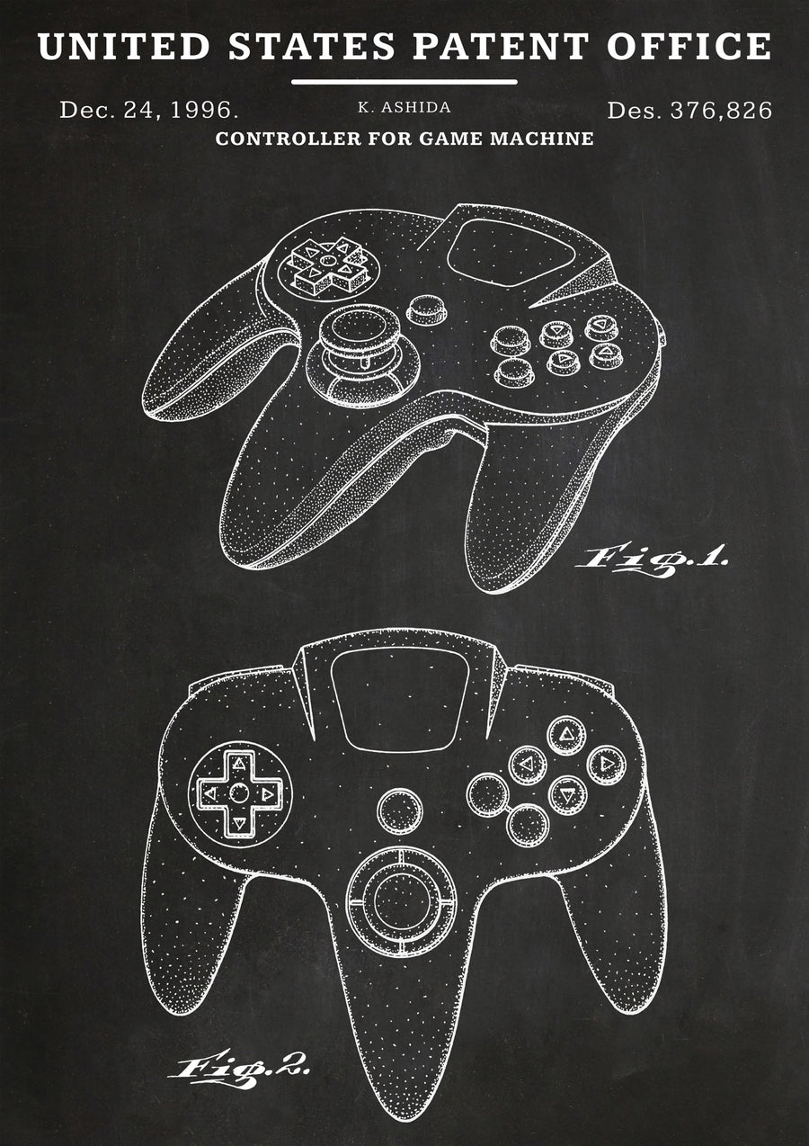 Retro Game Controller - Print Only frame