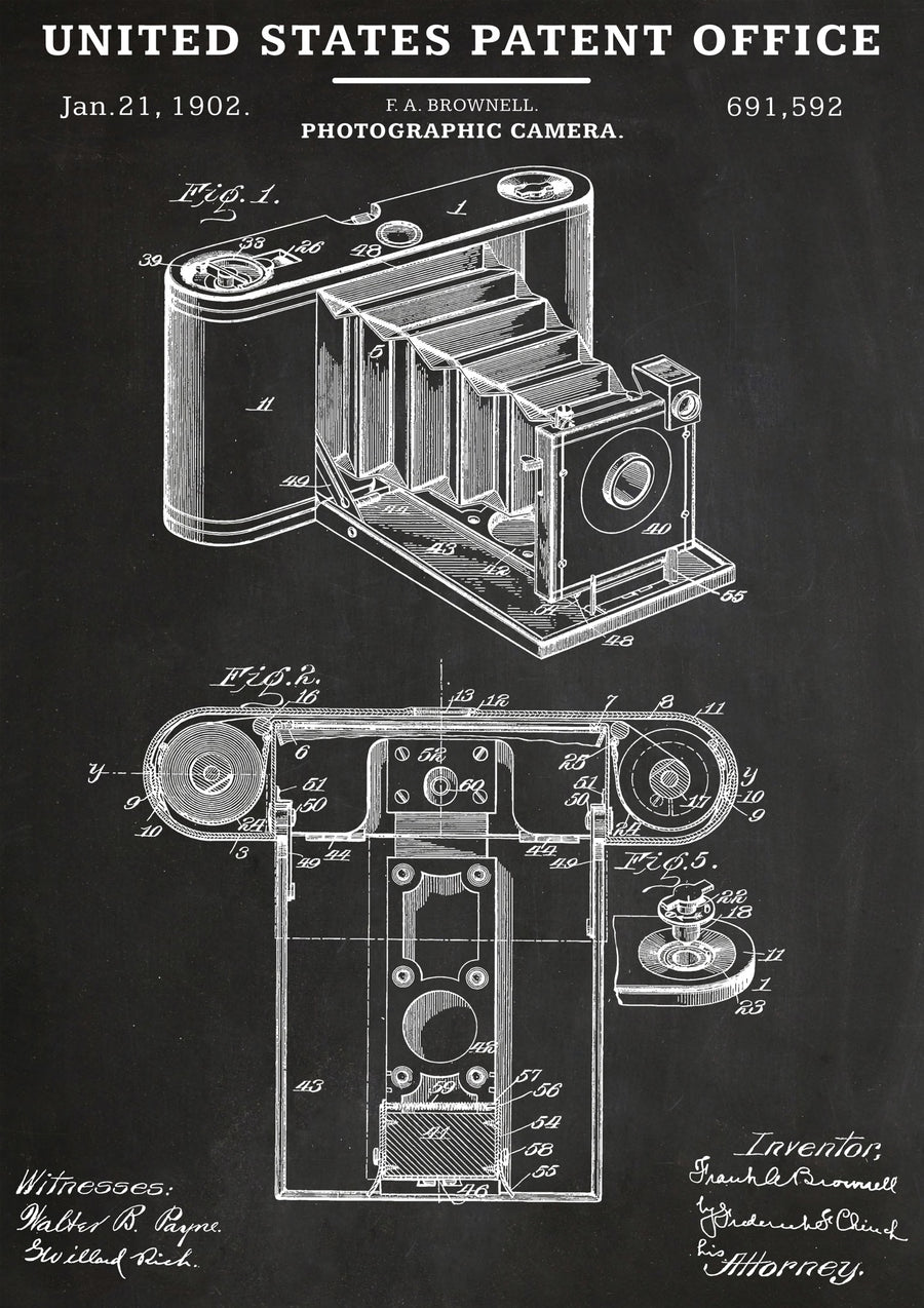 1902 Camera - Print Only frame