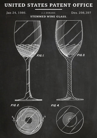 Stemmed Wine Glass print