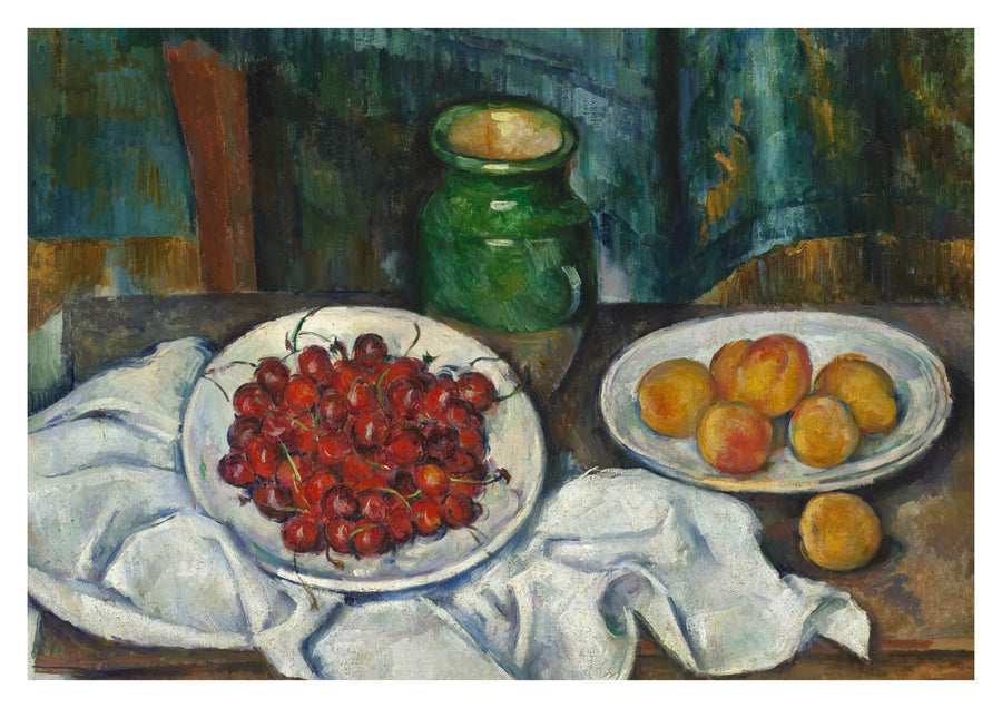 Stilleven met kersen en perziken - Print Only frame