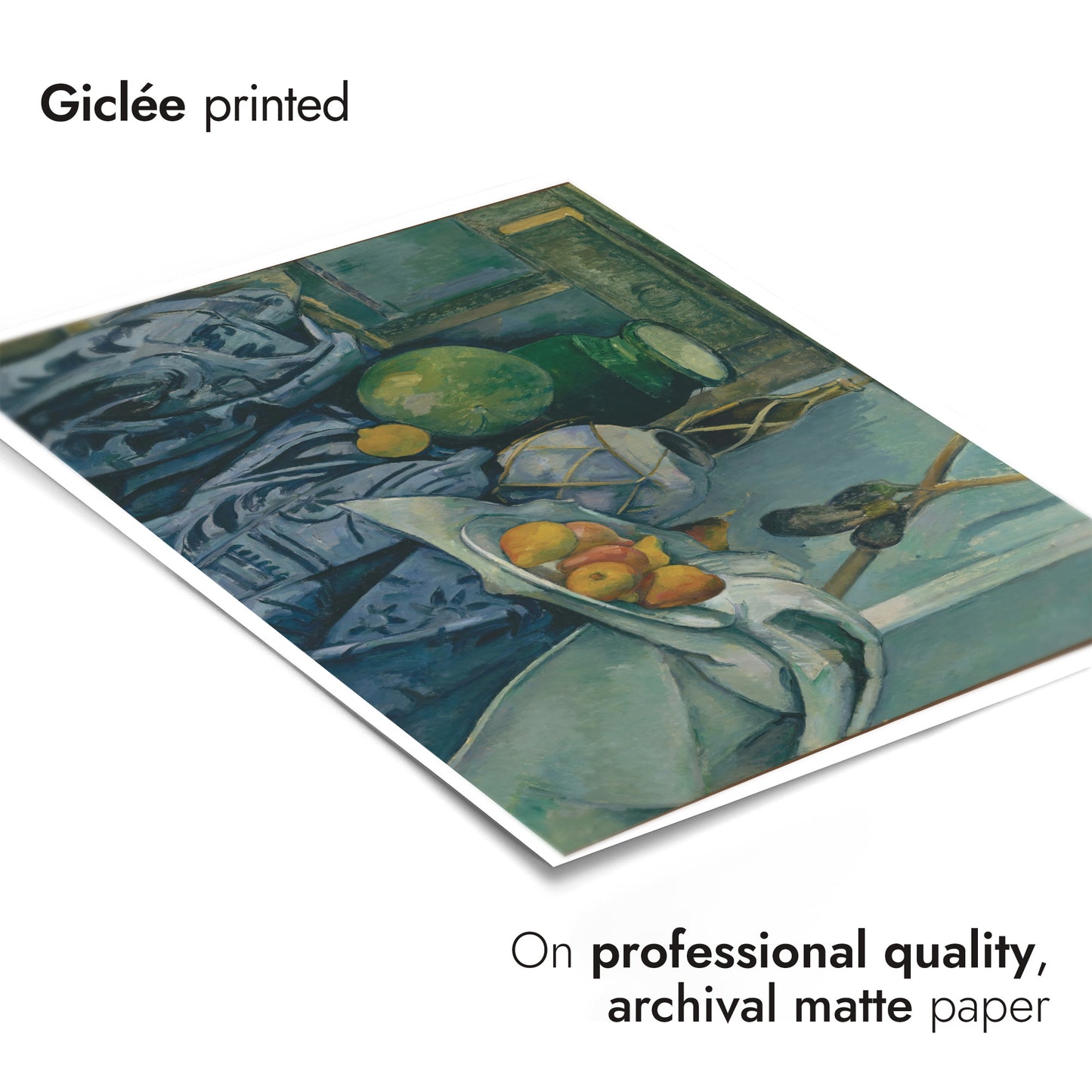 Stilleben med en ingefärskruka och auberginer