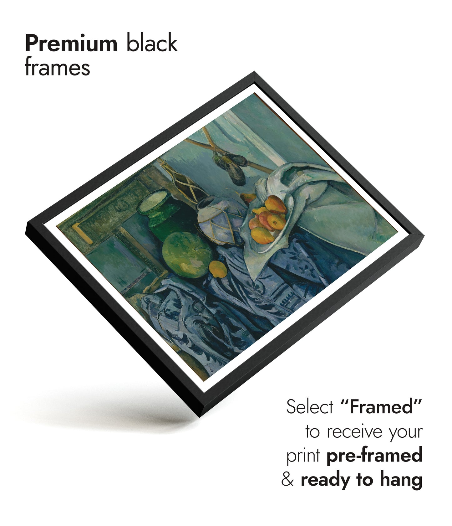 Stilleben med en ingefärskruka och auberginer