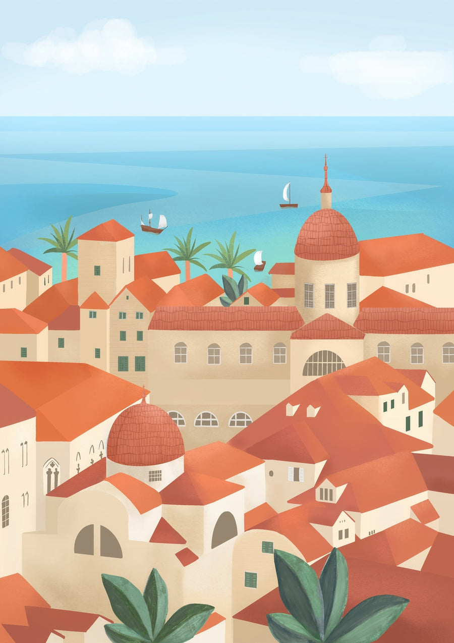 Dubrovnik Old Town - Print Only frame